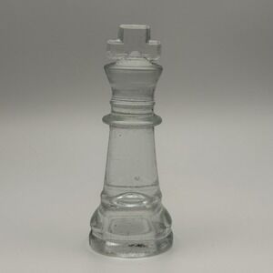 Clear Glass Chess Set Replacement Piece - King, Clear 3" Tall